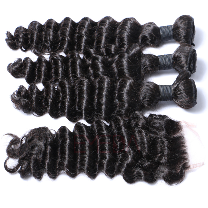 EMEDA Deep wave hair human hair weft deep curly Virgin Malaysian Hair HW050